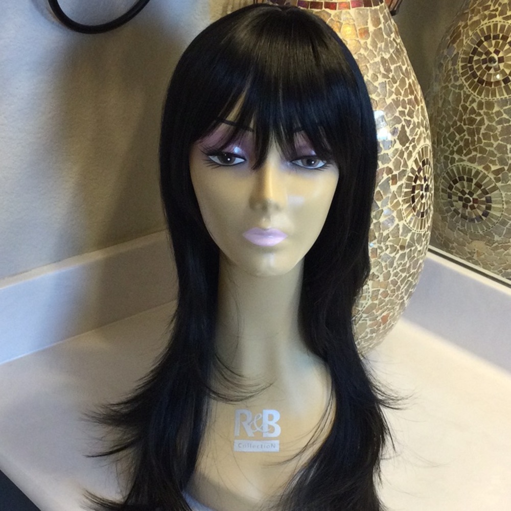 Black Wig with Bangs NWT